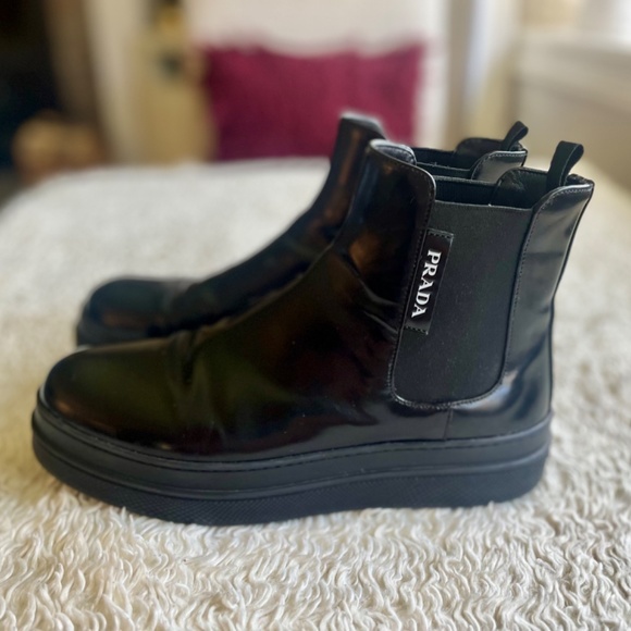 Prada Platform Leather Boots - Picture 2 of 8